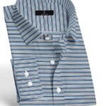 Classic Navy Stripe: The Timeless Slim Fit Shirt for a Sophisticated Look