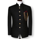 Royal Black Embroidered Prince Coat